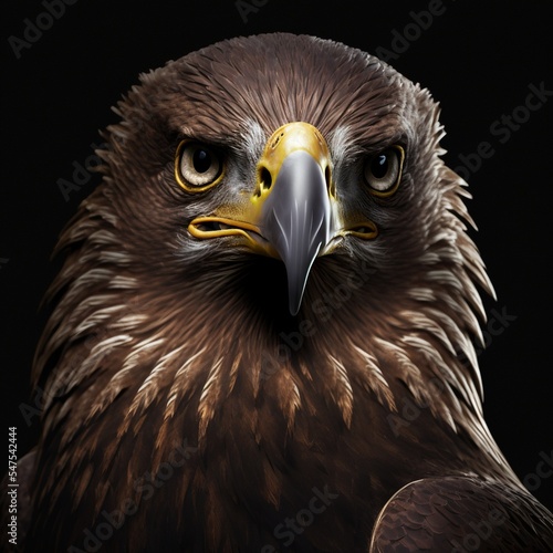 Schöner Adler isoliert auf schwarzem Hintergrund