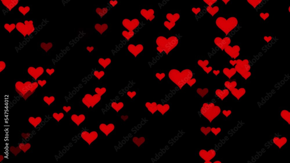 Big hearts overlay on black background. Hearts up effect. High quality 4k footage Big hearts overlay on black background. Hearts up effect. High quality 4k footage