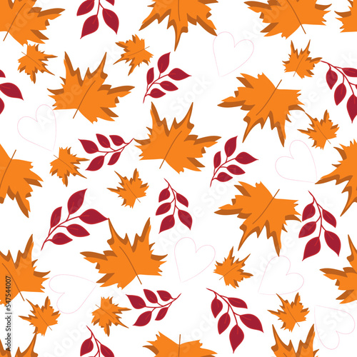 autumn leaves seamless pattern