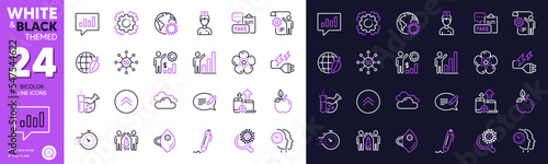 Graph chart, Chemistry lab and Natural linen line icons for website, printing. Collection of Doctor, Seo gear, Seo devices icons. Fake document, Eco food, Employees wealth web elements. Vector
