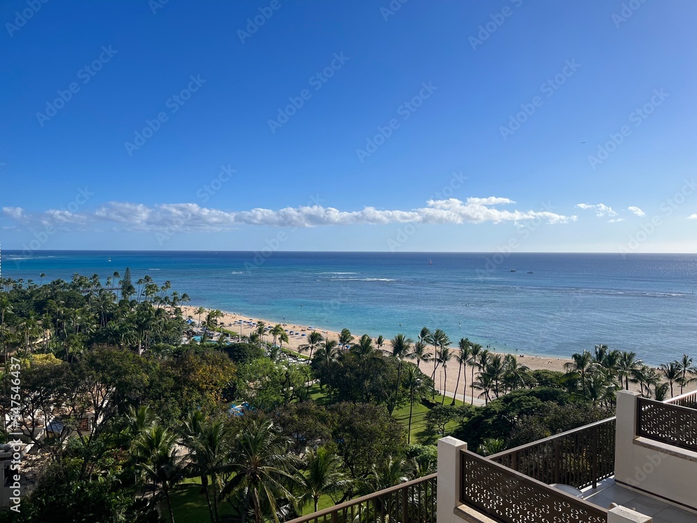 Naklejka premium View from a Hawaiian hotel