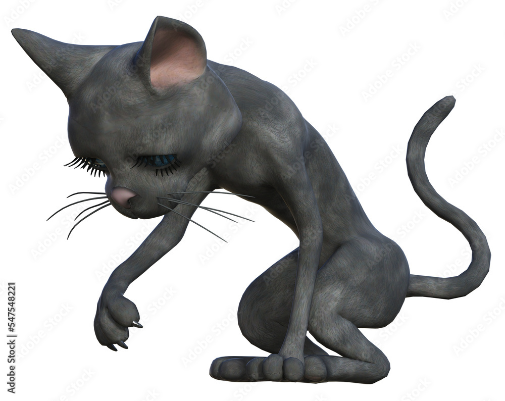 Black Cat 3D PNG Illustration 6	
