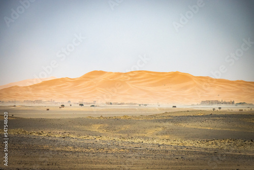 sand dunes of erg chebbi during sandstorm  merzouga  morocco  north africa  sahara