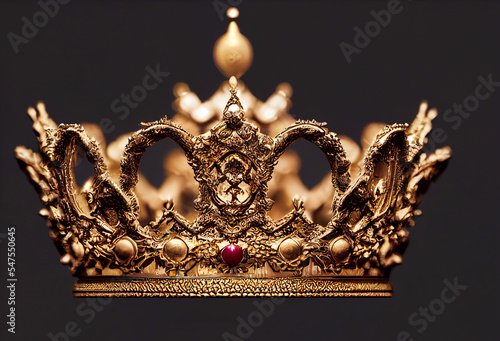 Bolden crown isolated on black