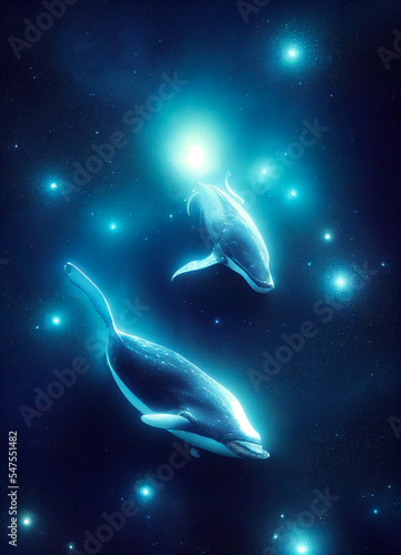 Dolphin in the night