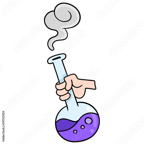 Vector illustration of a cartoon chemical substance