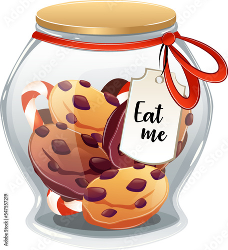 Eat me jar with cookies. Wonderland collection