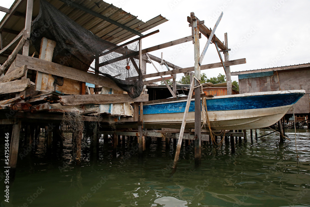 Floating houses, Gaya island, Kota Kinabalu, Malaysia
