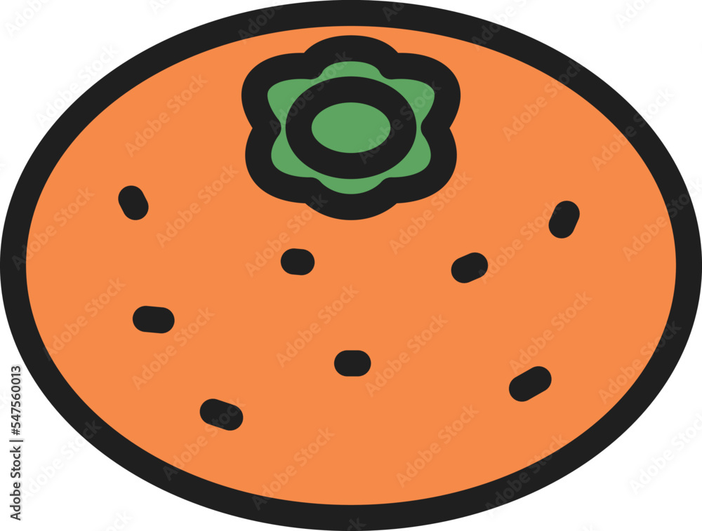 Fototapeta premium ミニカラー単品アイコン みかん