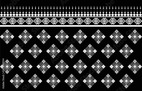 American fabric pattern design. Use geometry to create a fabric pattern. Design for textile industry,background,carpet,wallpaper, clothing,and ethnic fabric. Native abstract black&white.ep.32