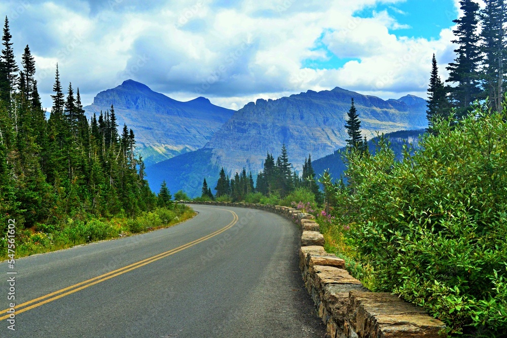 Going-to-the-sun road in Glacier National Park