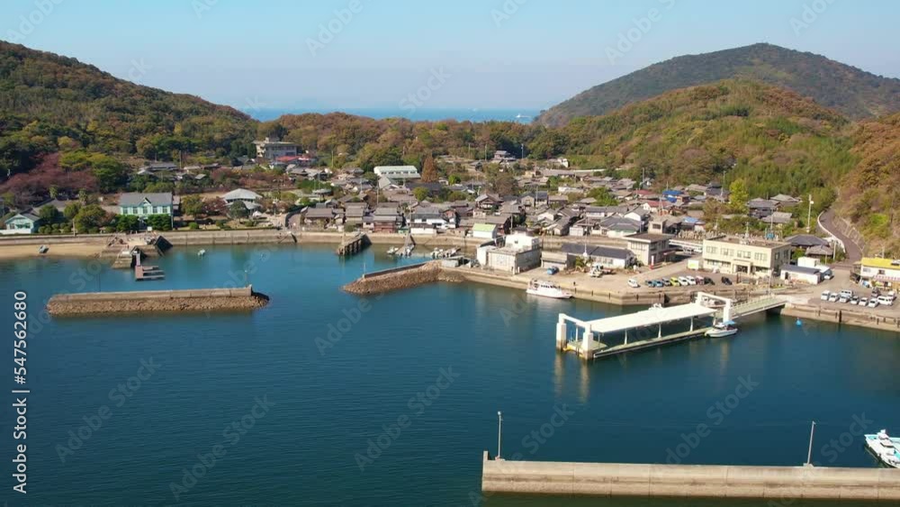 香川県三豊市の粟島の空撮風景 香川県三豊市の粟島の空撮風景