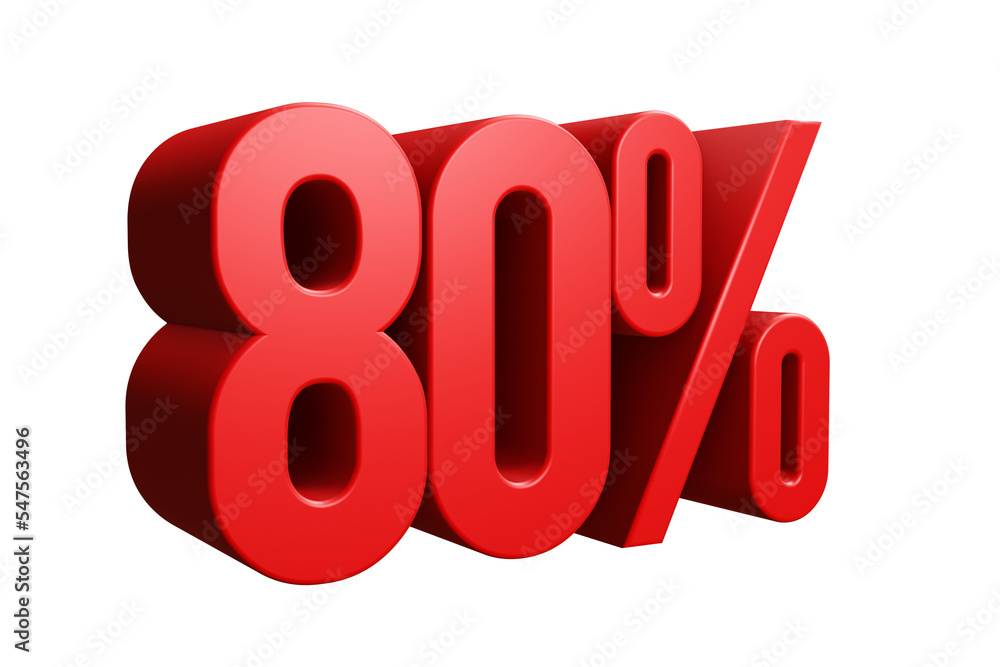 3d rendering of a red percent discount 3d rendering of a red percent discount