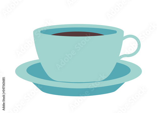 Colorful Cuban element. Sticker with cup of delicious coffee or tea. Morning drink for breakfast. Design element for cafe menu or print. Cartoon flat vector illustration isolated on white background