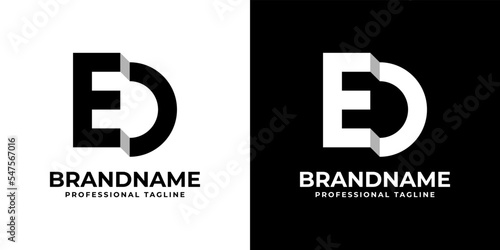 Letter ED or DE Monogram Logo, suitable for any business with ED or DE initials.