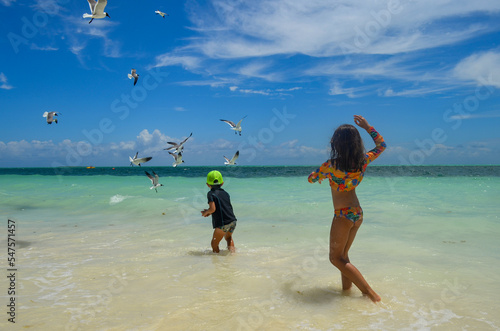 Photos playa celeste cielo azul caribe paraiso