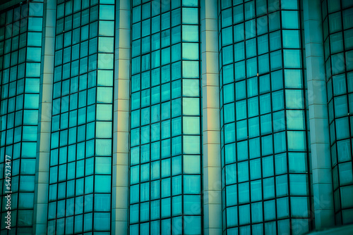  A tall glass building