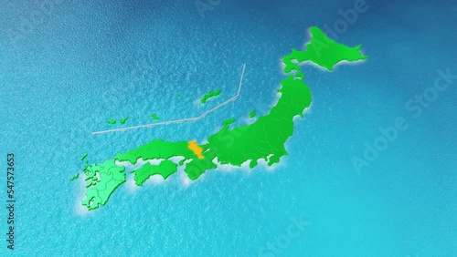 ポップな日本地図 26_京都府 都道府県名の文字あり／無し