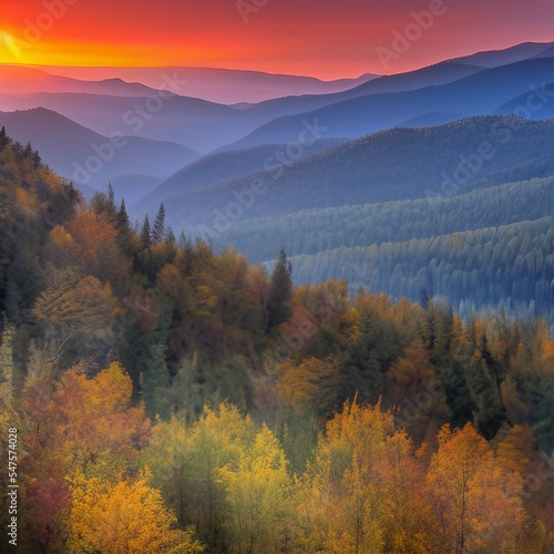 sunset in the mountains