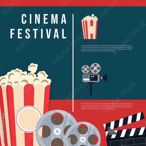 Film festival banner set. Flat illustration of film festival vector banner set 