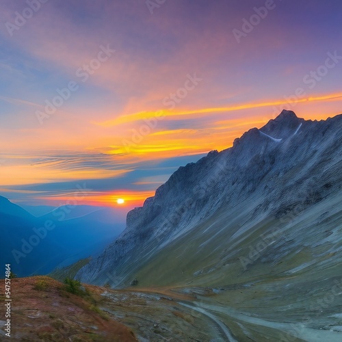 sunset in the mountains