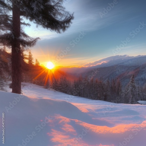 Sunrise in the mountains