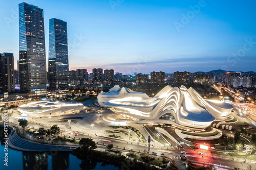 Night view of Changsha City, Hunan Province, China photo