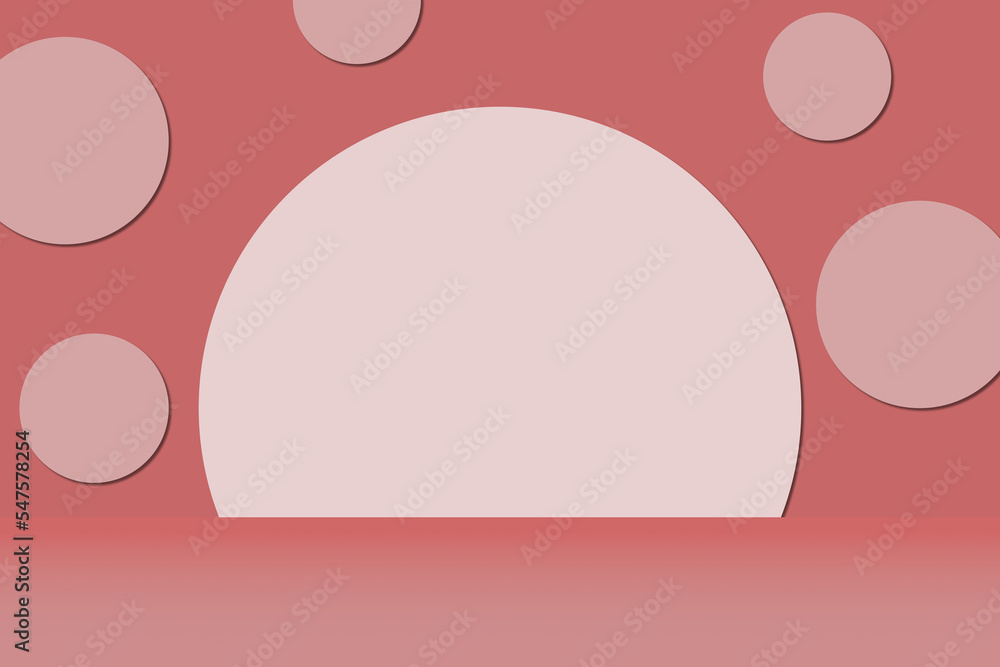 Abstract background pink minimal pastel round paper cut design 