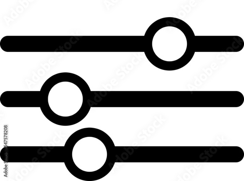Search preferences or control filter sliders line art vector icon for apps and websites.eps