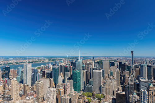 Photography Aerial view of New York City cityscape