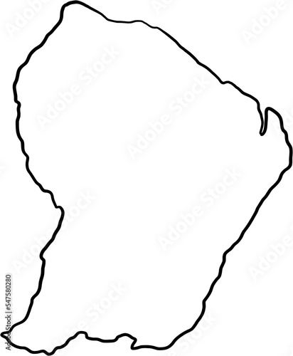 doodle freehand drawing of french guiana map.