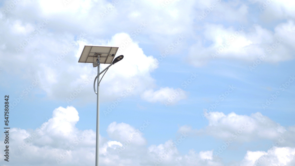 Electric solar cell, solar energy, photovoltaic panel on background of sky area. Electric solar cell, solar energy, photovoltaic panel on background of sky area.