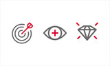 Set Modern Target icons on white background. Vector illustration.