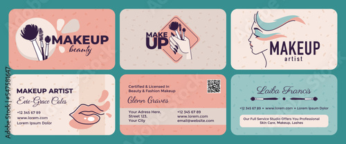 Business card design set for makeup artist