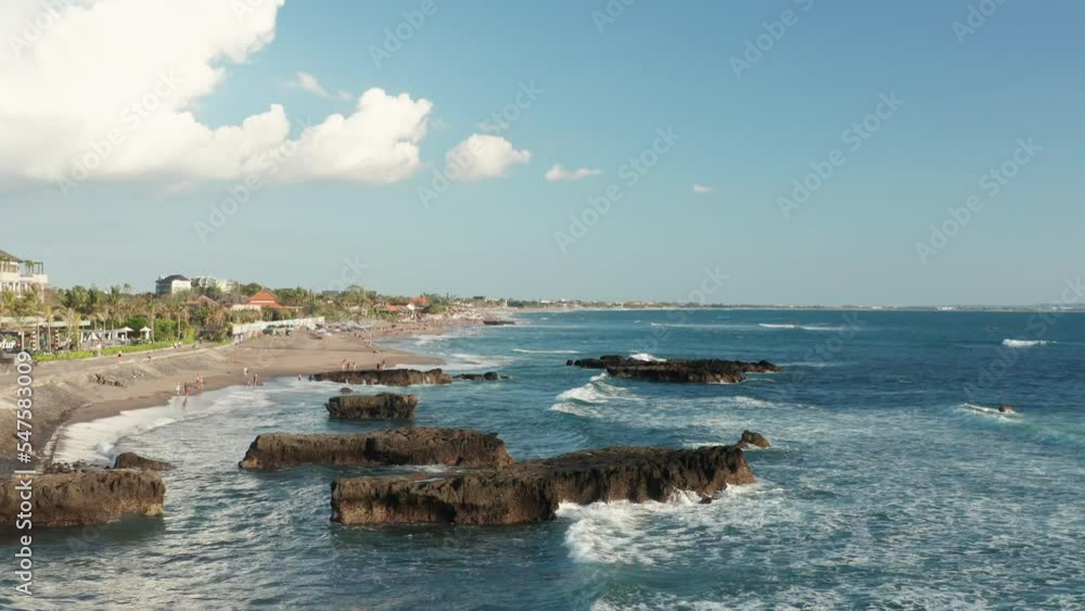 Aerial view of the Indian Ocean in Canggu, Indonesia Aerial view of the Indian Ocean in Canggu, Indonesia
