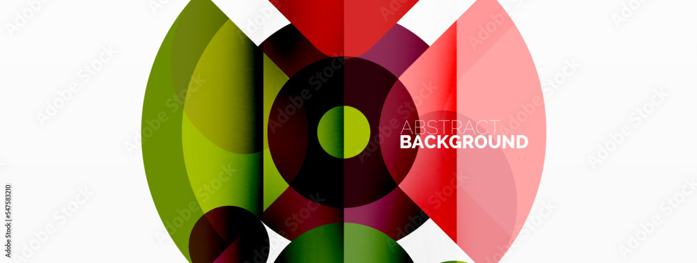Colorful round shapes, circles and triangles background. Minimal geometric template for wallpaper, banner, presentation Colorful round shapes, circles and triangles background. Minimal geometric template for wallpaper, banner, presentation