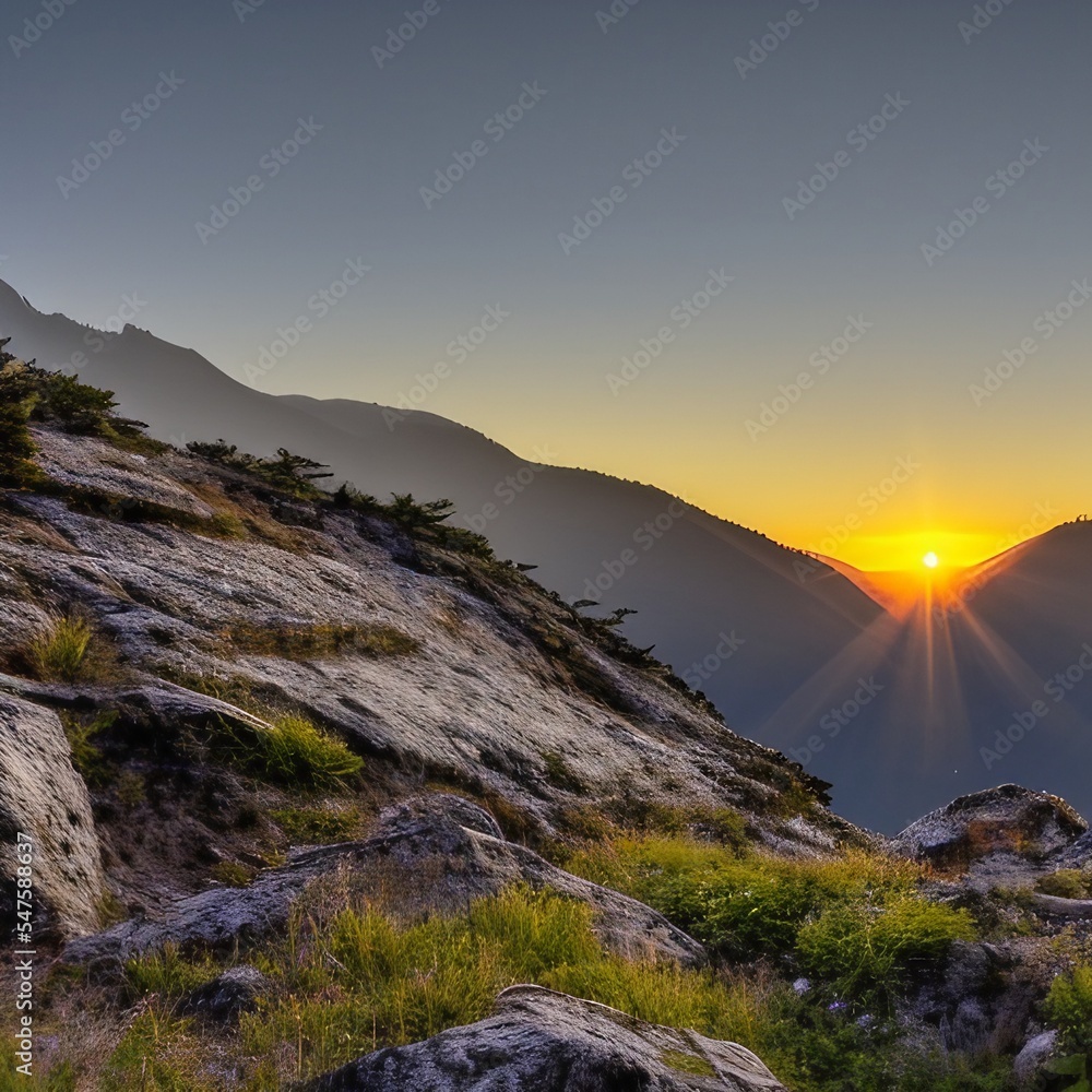Fototapeta premium sunset in the mountains