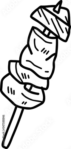 Hand Drawn barbeque sticks illustration