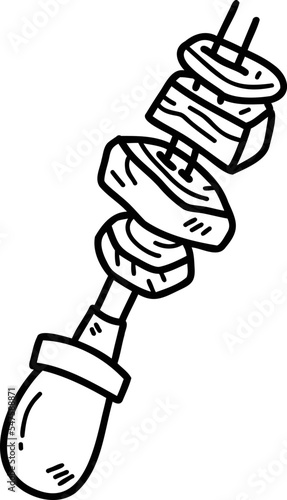 Hand Drawn barbeque sticks illustration