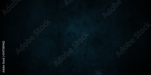 Black and blue stone concrete grunge wall texture and backdrop background anthracite panorama. Panorama dark black or blue slate background or texture.   © MdLothfor