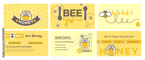 Business card set for local organic honey sale