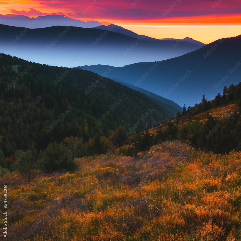 sunset in the mountains sunset in the mountains