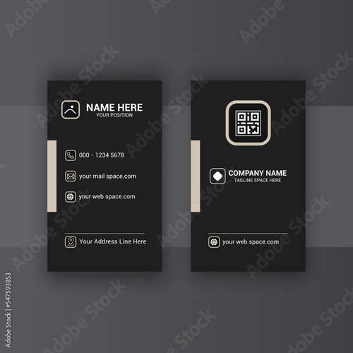 Vertical Business Card Design, Card Template Design, Photos and Vector Standard Template
