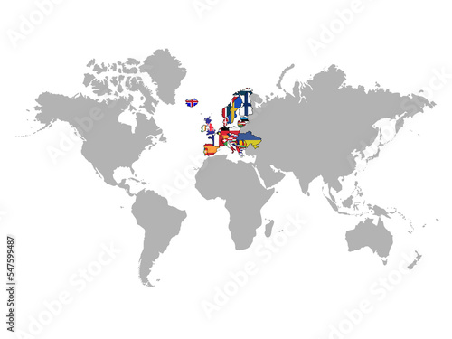 ヨーロッパ国家の地図
