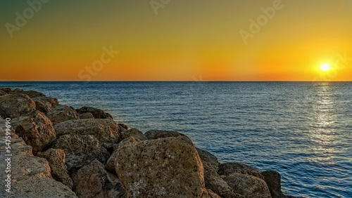 Great sunset over the sea