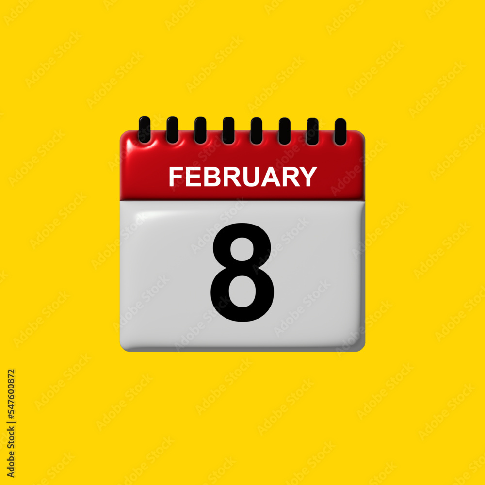 february 3d calendar vector design. february calendar design template. 3d calendar design vector illustration february 3d calendar vector design. february calendar design template. 3d calendar design vector illustration