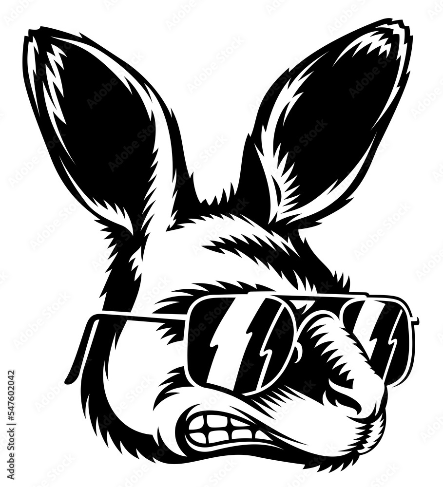 Obraz premium Vintage engrave isolated dressed fashion kangaroo set illustration costume cut ink sketch. Wild wallaroo pet background line glasses hipster biker wallaby art