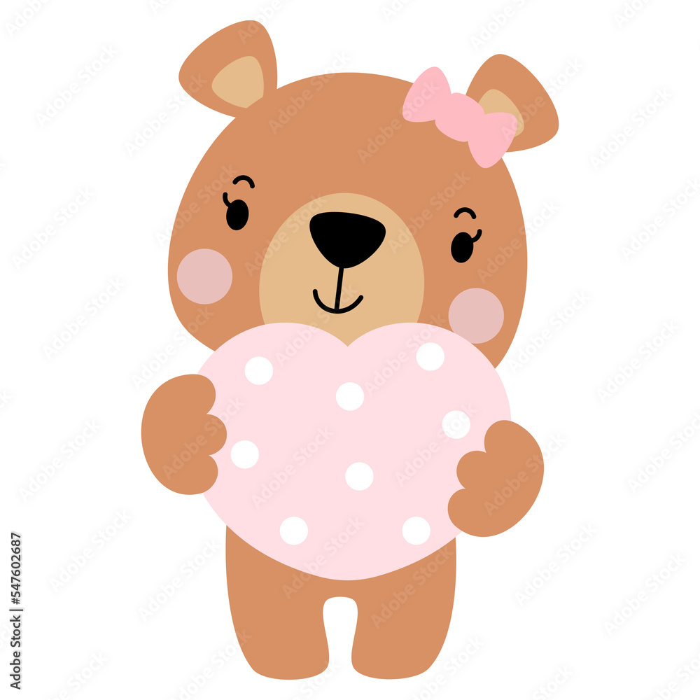 Teddy bear love valentines day, Falt vector Teddy bear love valentines day, Falt vector