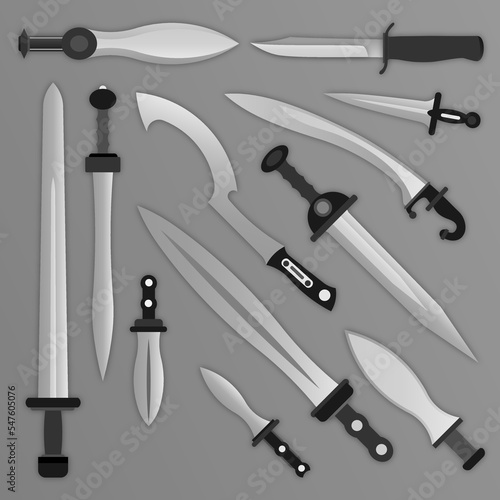Combat knifes and other melee weapons / Ai Illustrator photo