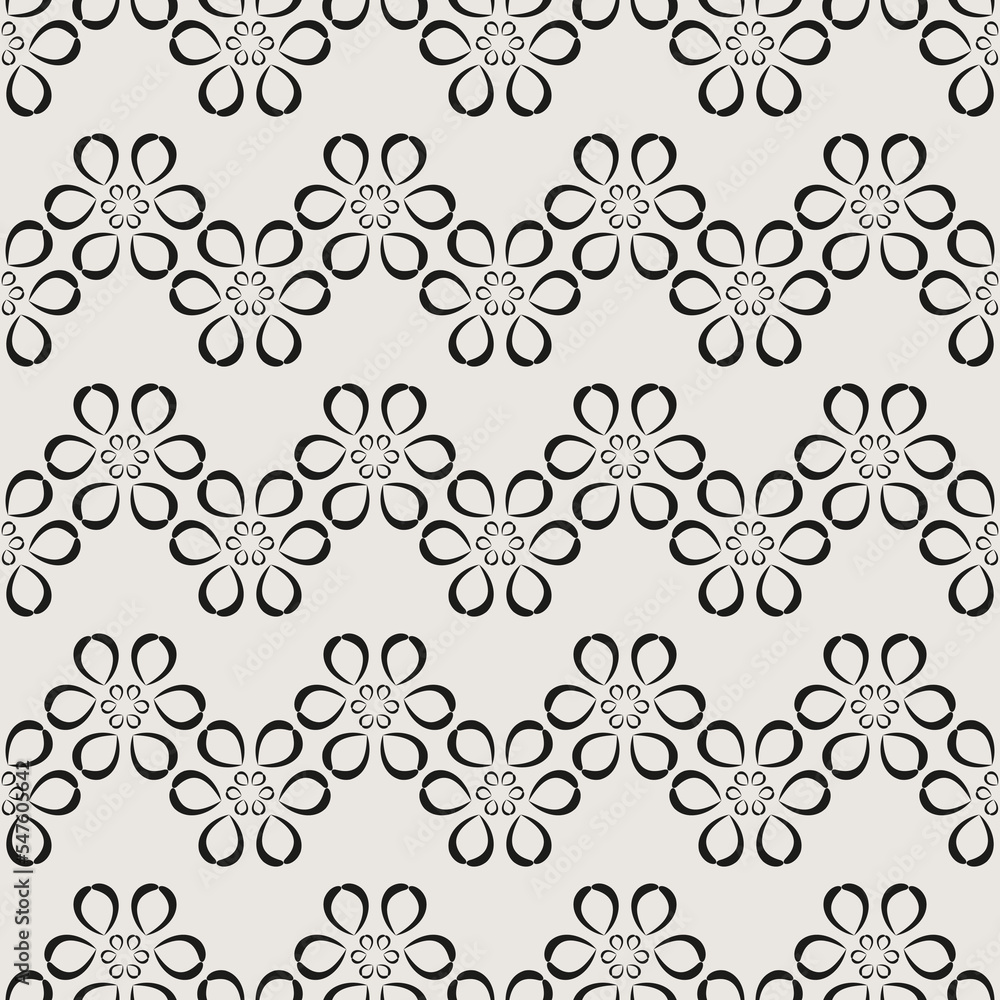 Essential floral seamless vector pattern. Neutral geometry useful repeating pattern for packaging and backgrounds. 